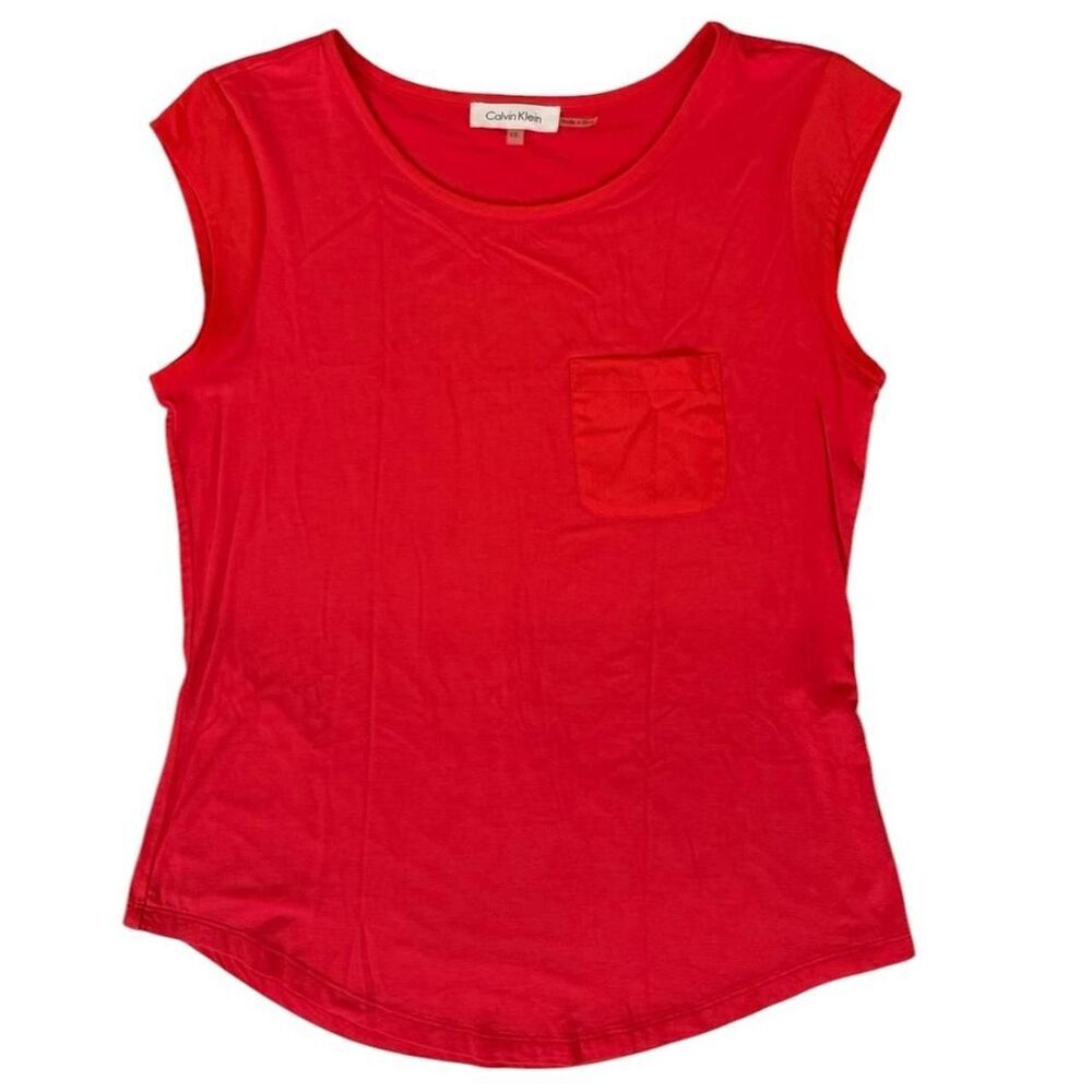 Calvin Klein Red sleeveless top with pocket
